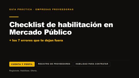 Checklist de habilitación en Mercado Público